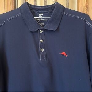 Tommy Bahama Navy Polo with Red Marlin Embroidery